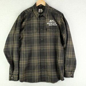 Flylow Shirt Mens Extra Large Green Plaid Pearl Snap Long Sleeve Outdoor